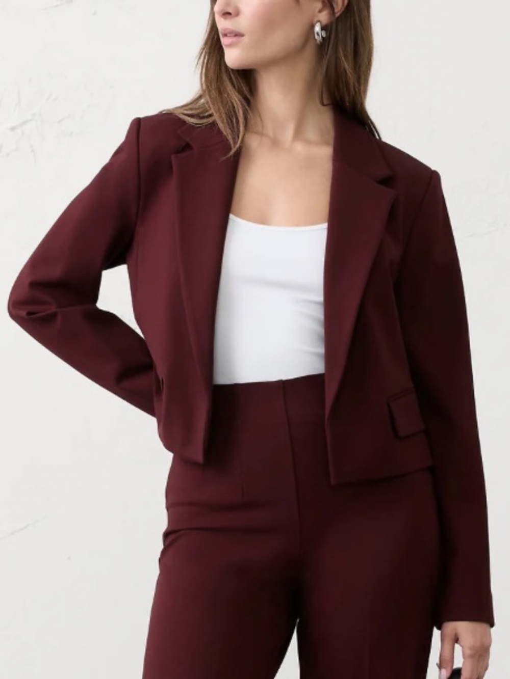 Banana Republic - Ponte Short Blazer - Vino Rosso - Size XL/18